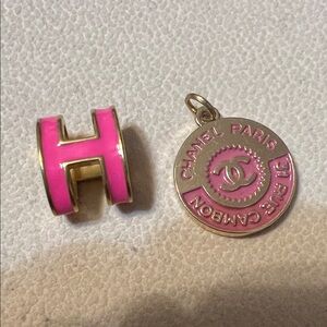 Pink and Gold Charm pendant